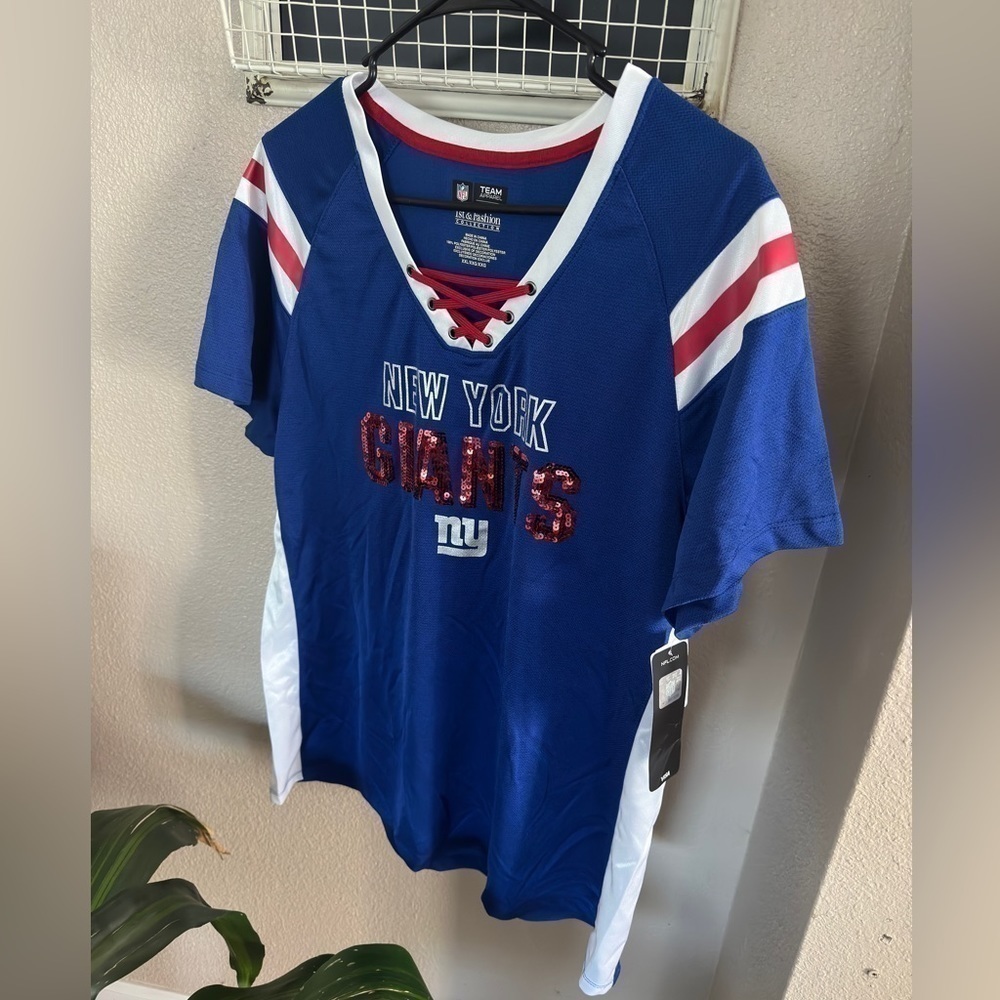 Nfl Team Apparel 1st And Fashion Women's giants Sequin Shirt
